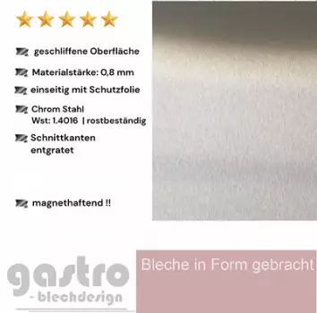 Edelstahlblech K240 geschliffen VA